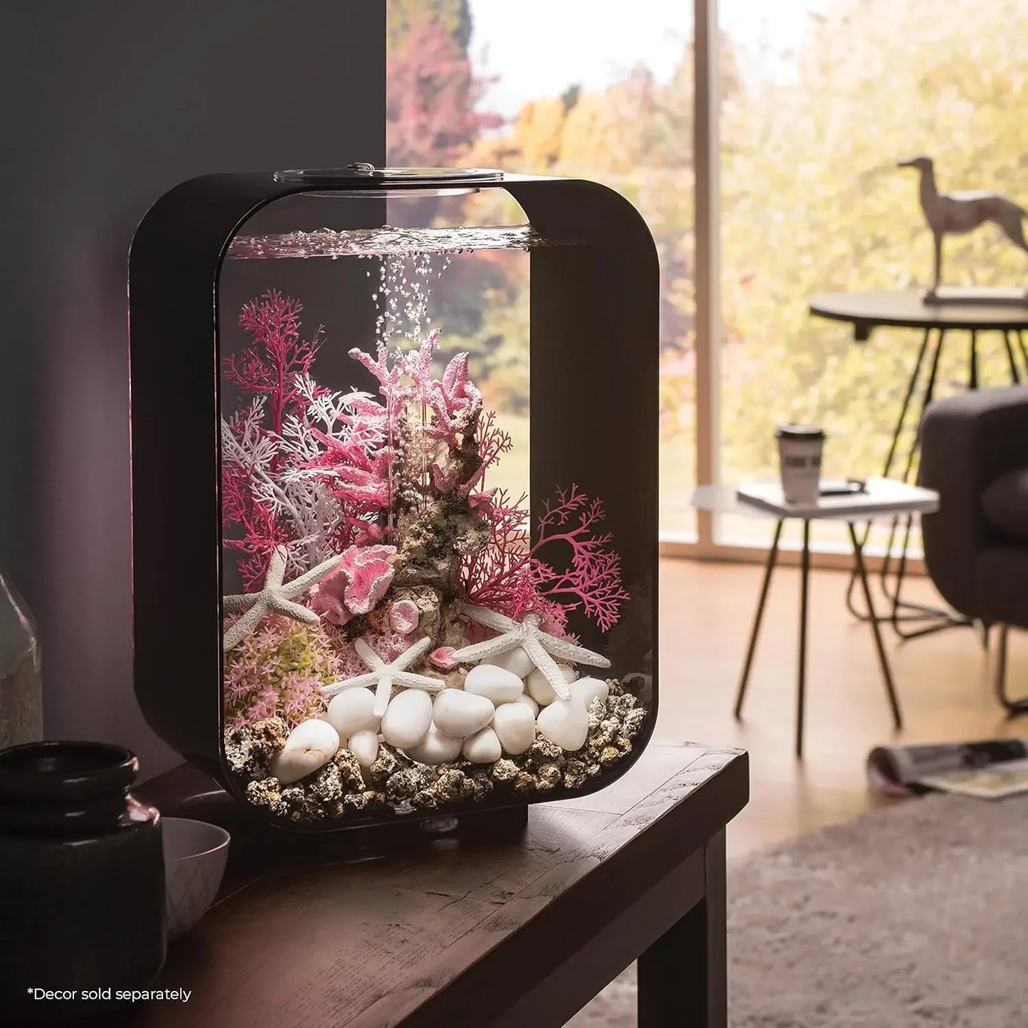 Acrylic 4-Gallon Aquarium With White LED Lights