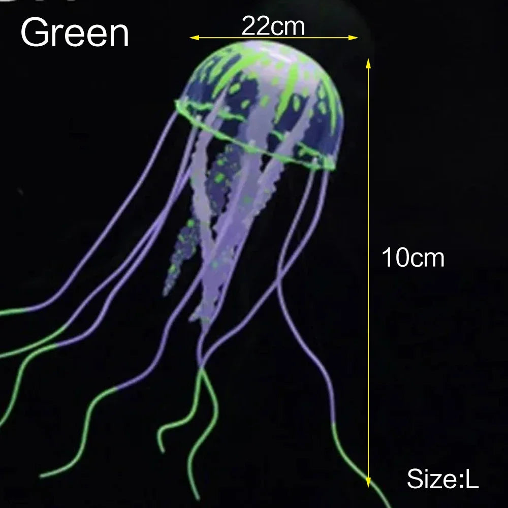 JJYY Artificial fluorescent jellyfish, luminous fish tank decoration