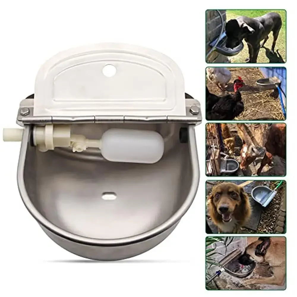 Stainless Steel Livestock Water Bowl with Float Control 3.5L Capacity