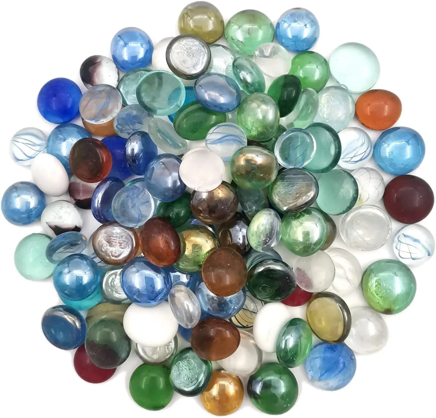Flat Glass Marbles1 Pound Fish Tank Decorations
