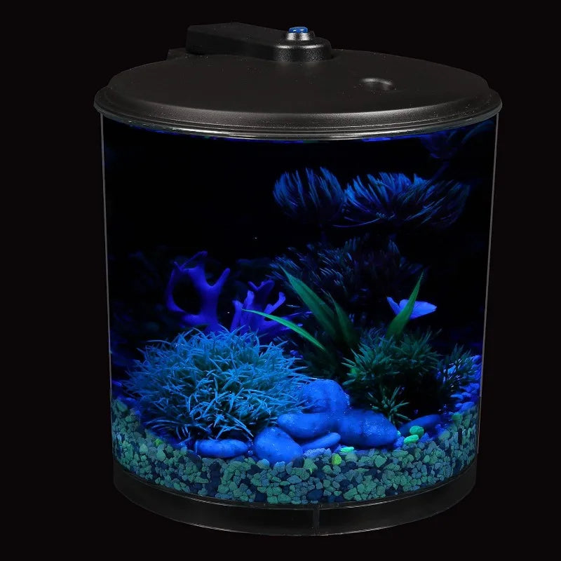 360 Degree Round Aquarium With LED Lighting (7 Color Choices) And Power