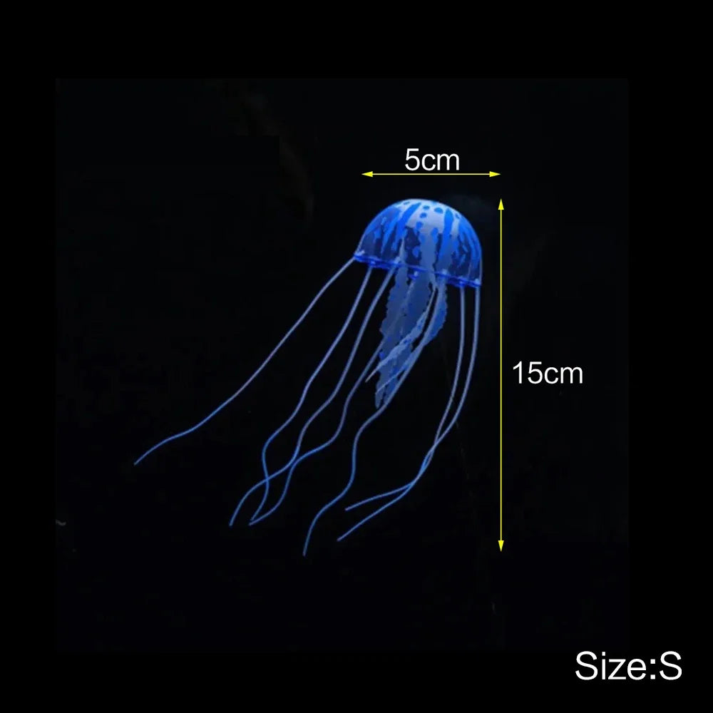 JJYY Artificial fluorescent jellyfish, luminous fish tank decoration