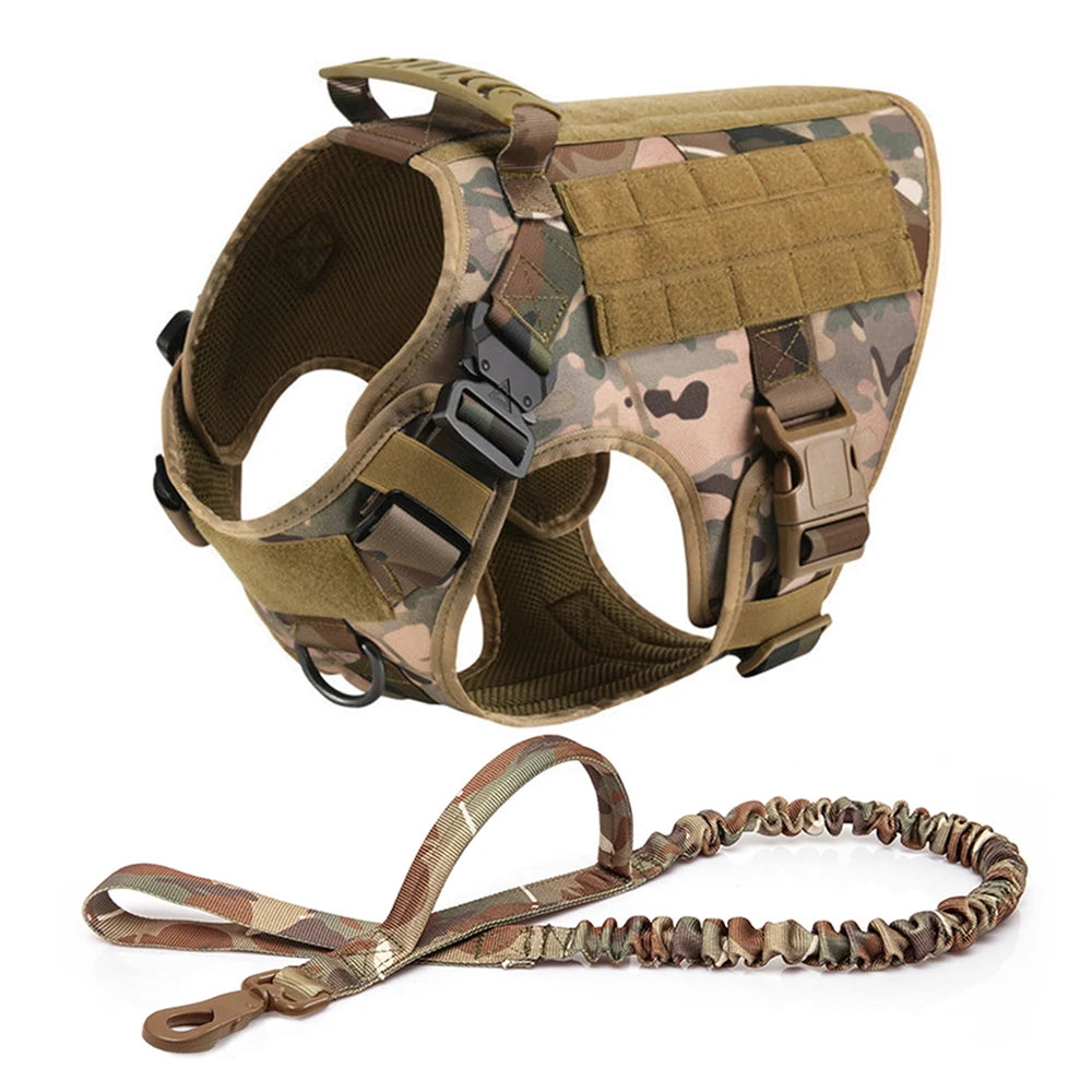 Tactical Dog Harness Leash Set for Large Dogs