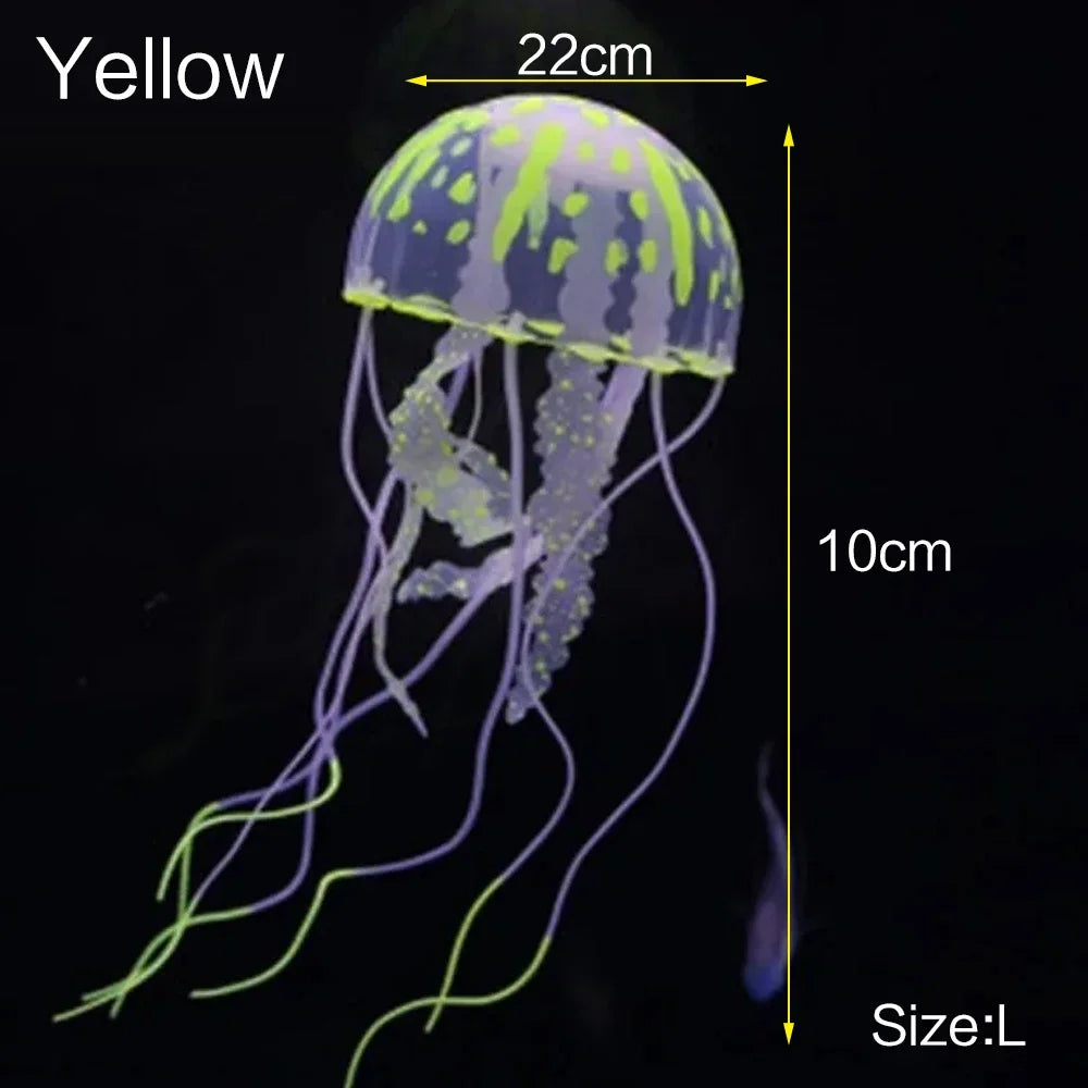 JJYY Artificial fluorescent jellyfish, luminous fish tank decoration