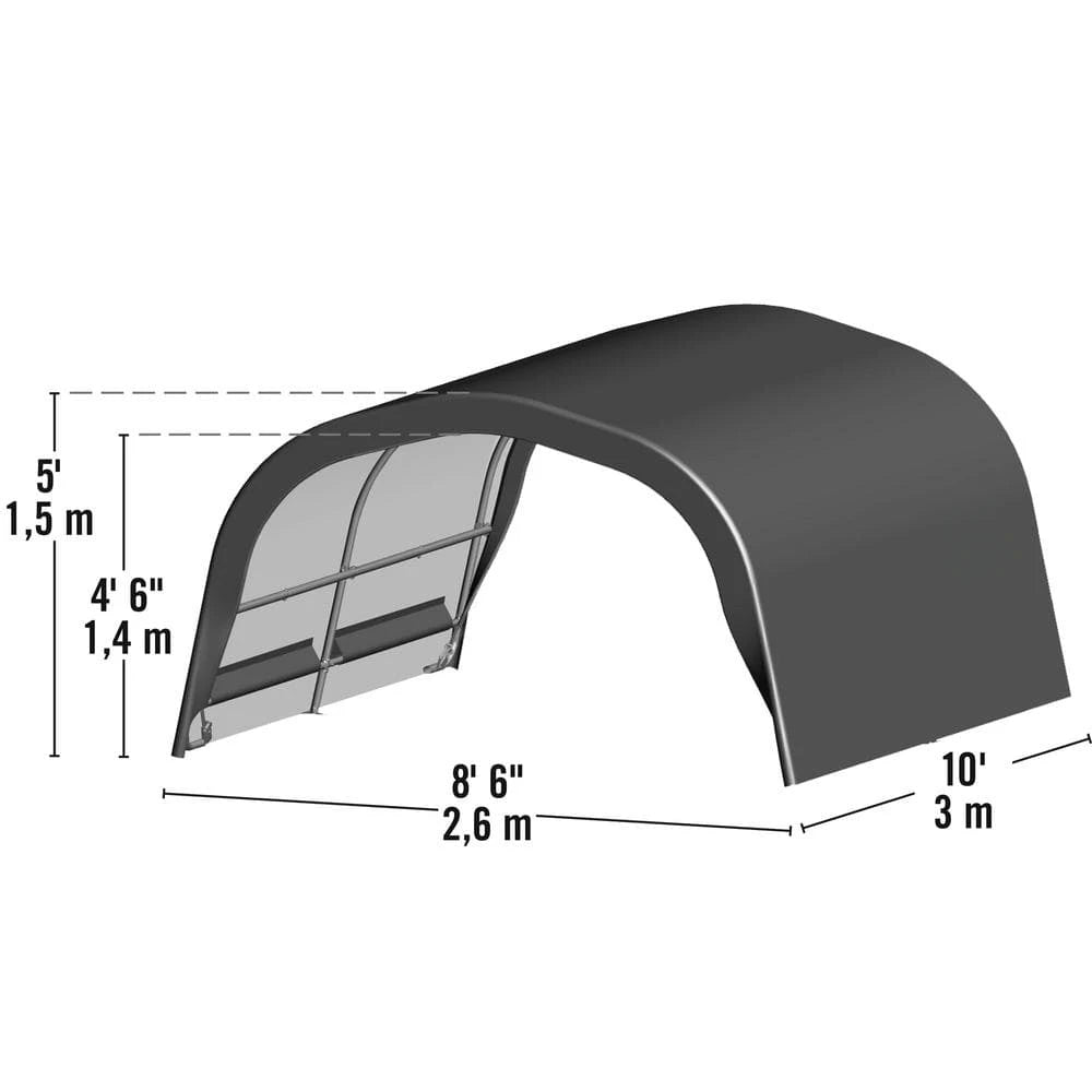 US 8 ft. W x 10 ft. D x 5 ft. H Rounded Portable Livestock Portable Shelter, Waterproof UV Fabric