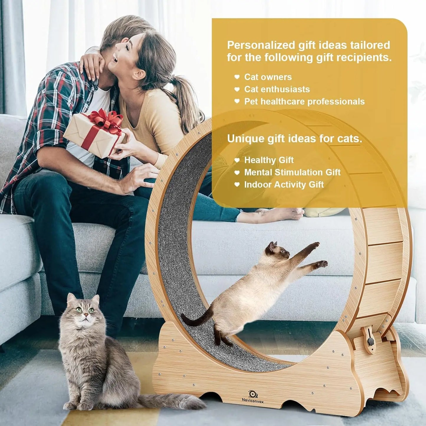 Cat Exercise Wheel with Carpeted Runway,