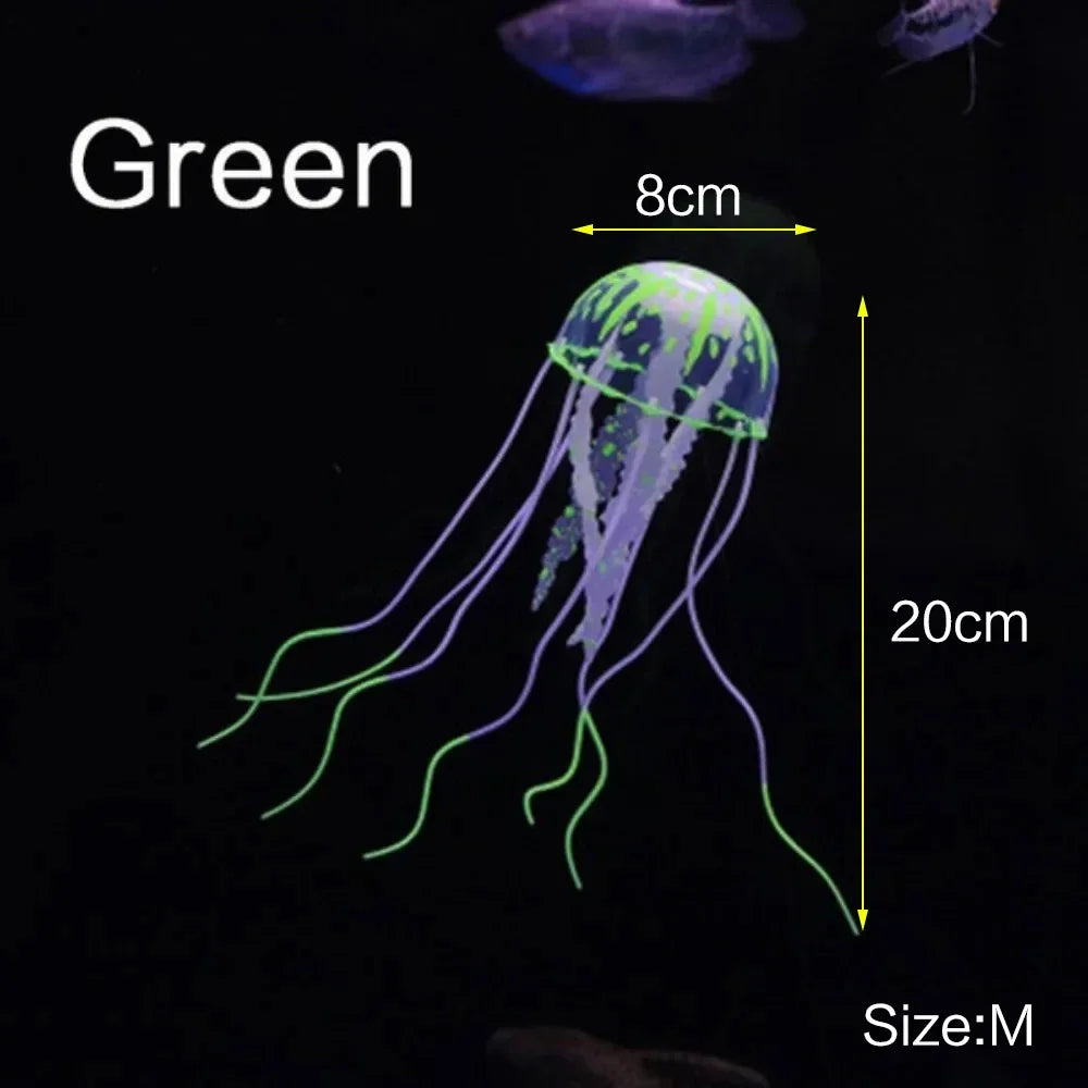 JJYY Artificial fluorescent jellyfish, luminous fish tank decoration