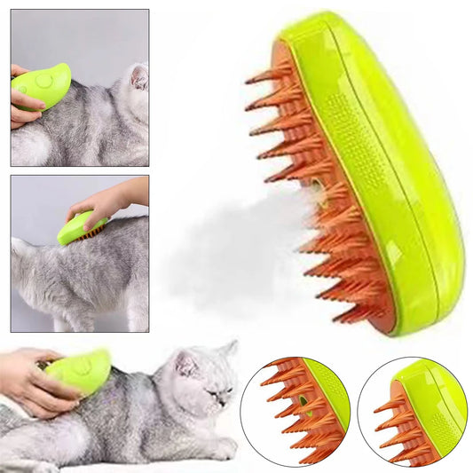 3 In 1 Steamy Pet Grooming Brush For Dogs And Cats