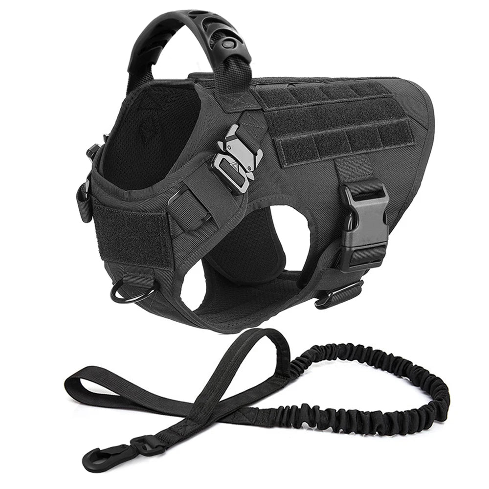 Tactical Dog Harness Leash Set for Large Dogs