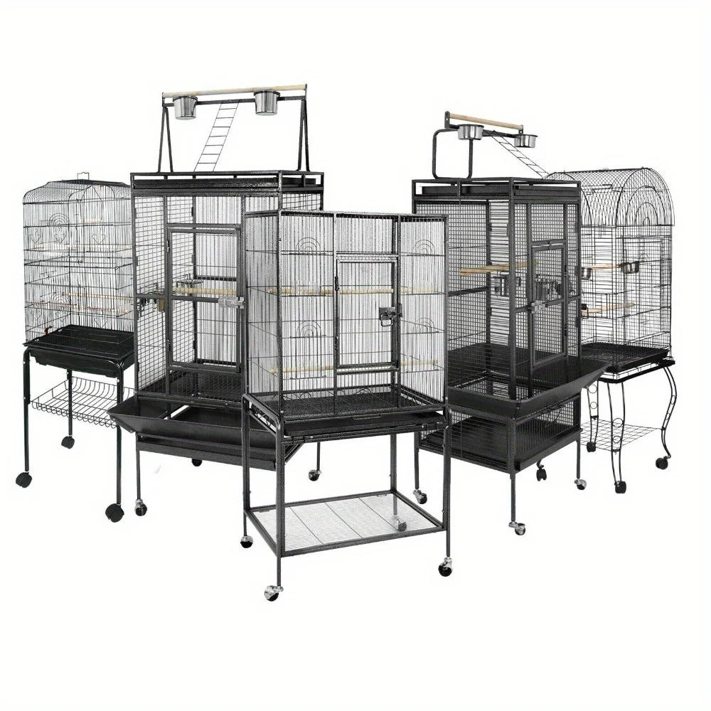 Bird Cage Steel Top For Large Birds With Rolling Wheels