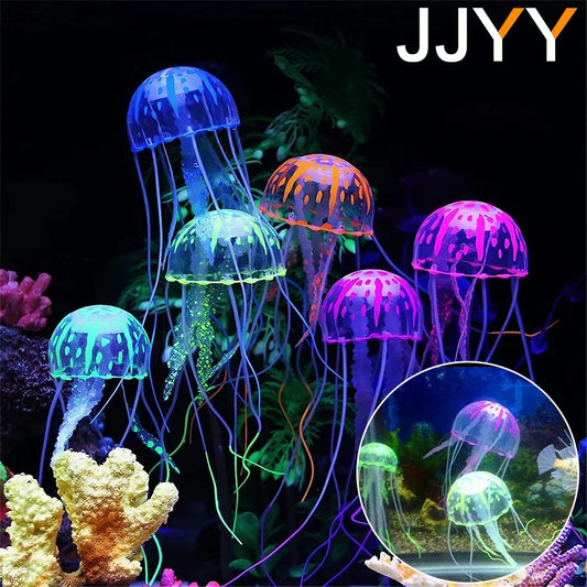 Luminous Fluorescent Jellyfish Aquarium Decorations