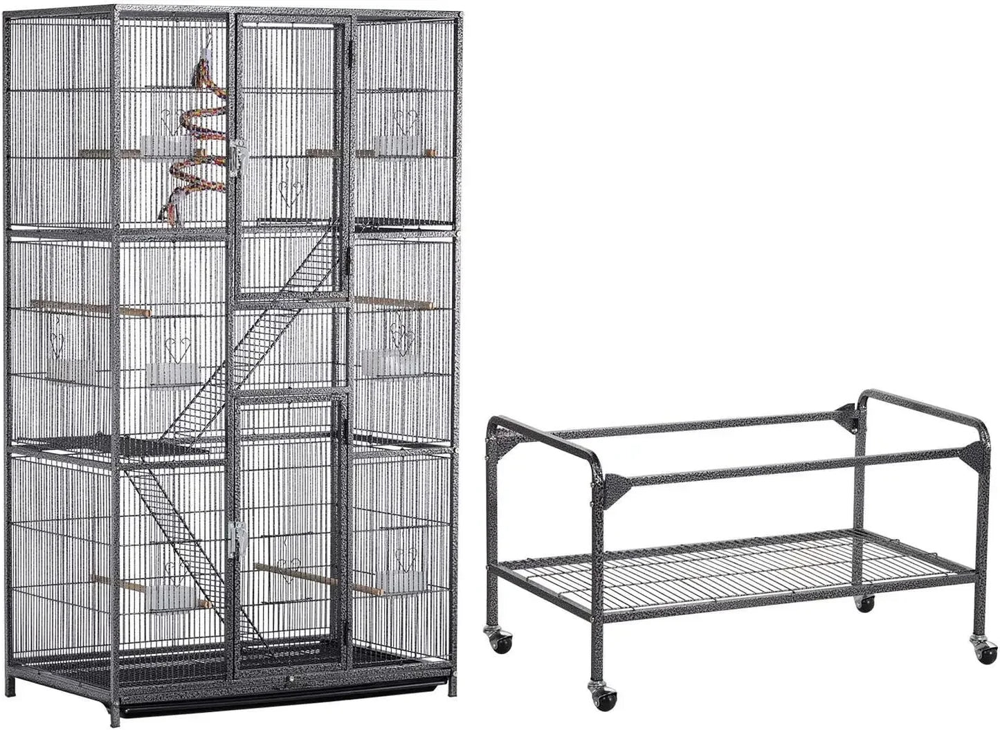 69-Inch Extra Large, 3 Level Ferret, Chinchilla, Sugar Glider Squirrel, Small Animal Cage With Cross Shelves