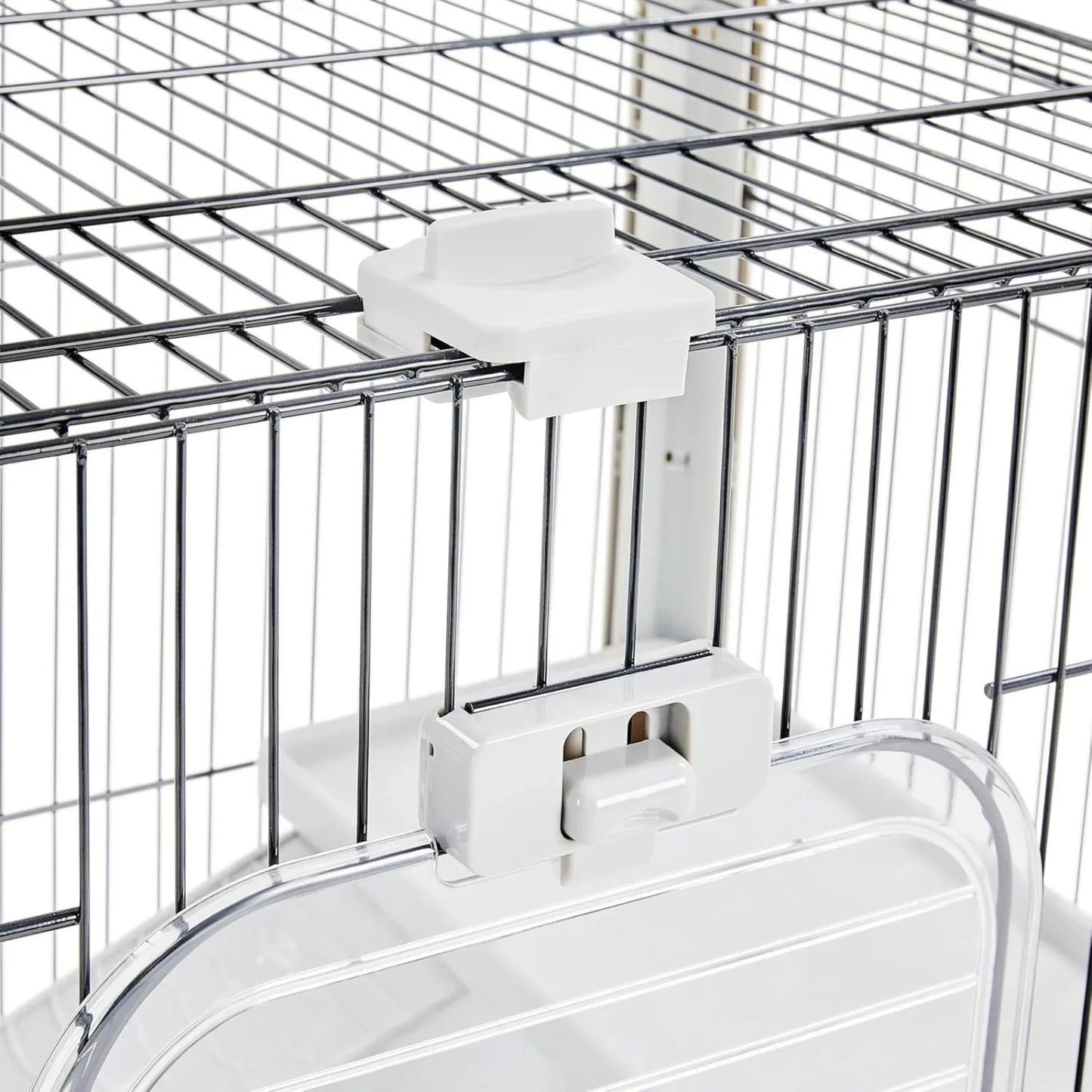 Small Animal Cage 2-Level Open Top, Wheels, Pull-Out Tray