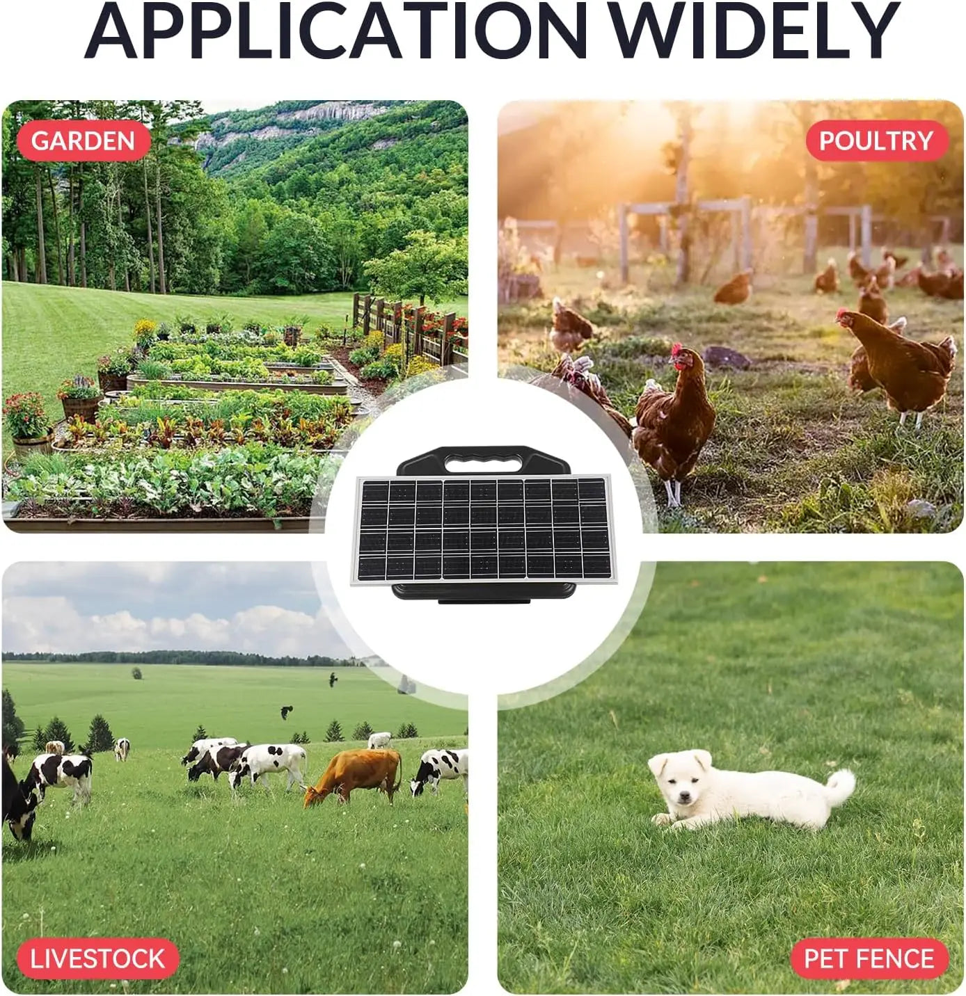 S2500 2.2 Joule Solar Fence Charger, 60 Miles Solar Electric Fence Charger For Livestock, Horses, Cattle Sheep, Portable And