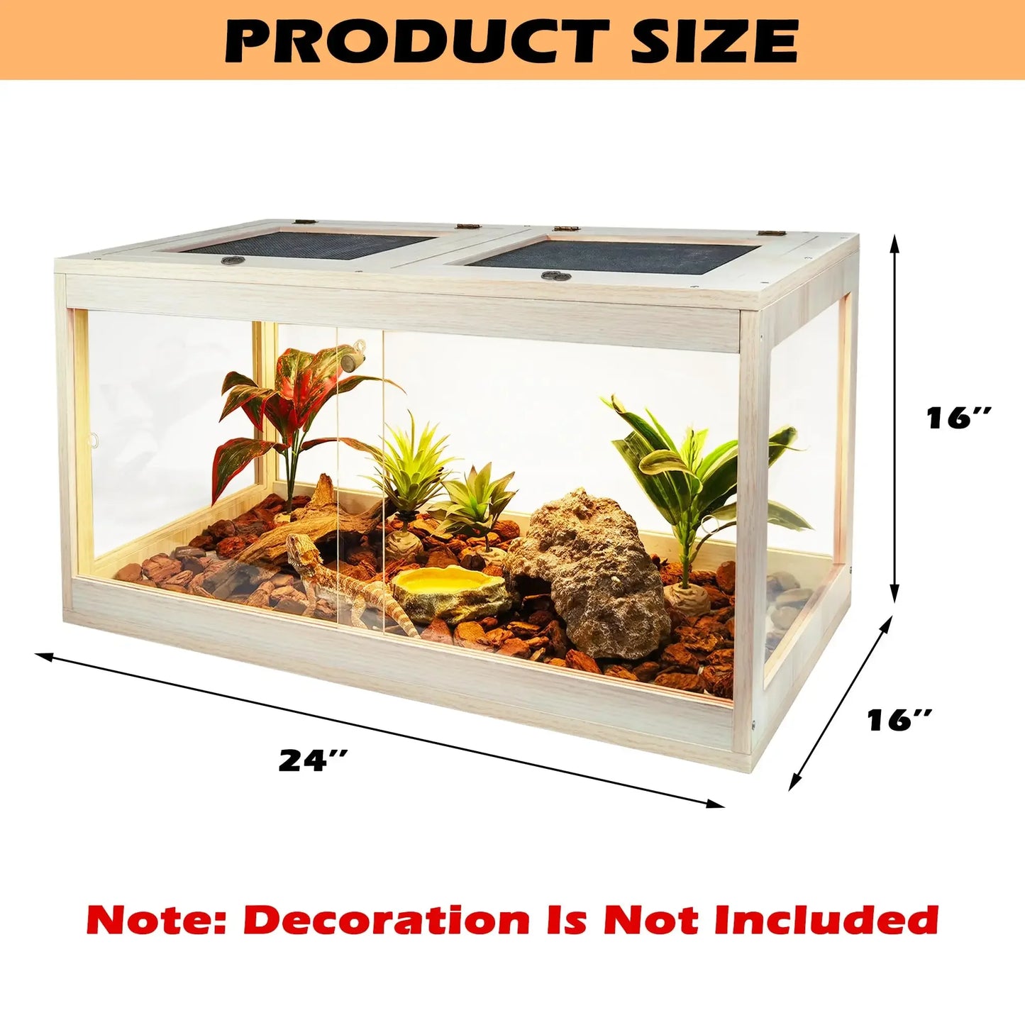 28 Gallon Terrarium Reptile Habitat Suitable for Reptiles, Snakes