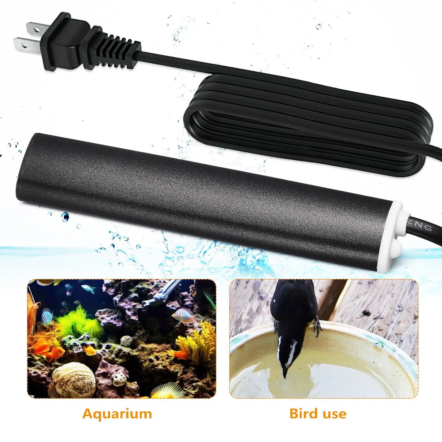 Adjustable Submersible Fish Tank Heater 50W Temperature Controller 26-34°C Fish Tank Heating Rod With US Plug