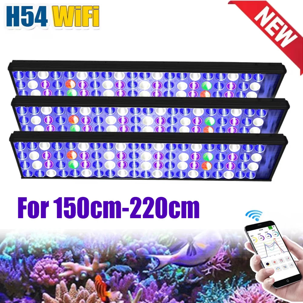 WiFI App Control Full Spectrum Marine LED Aquarium Light for Coral Reef Fish Tank,Saltwater Lighting