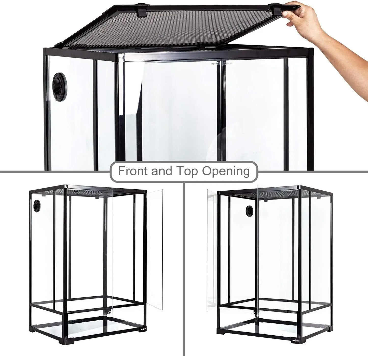 24"x18"x36"Reptile Tall Glass Terrarium, 67 Gallon, Double Hinge Door With Screen Ventilation