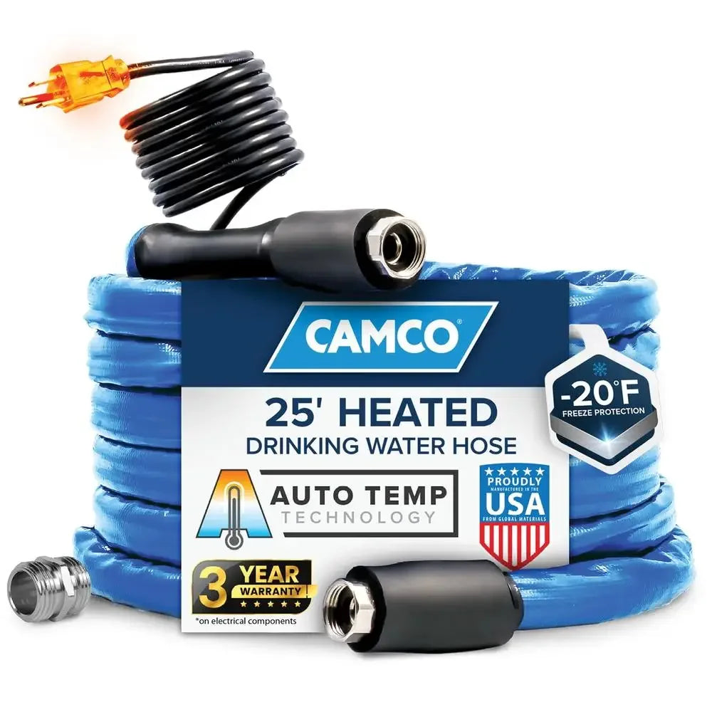 25 Foot Heated Water Hose, Safe For Drinking