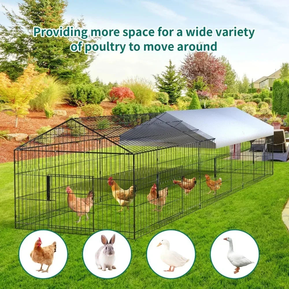 Chicken Coop 130” X 40” with Waterproof Cover