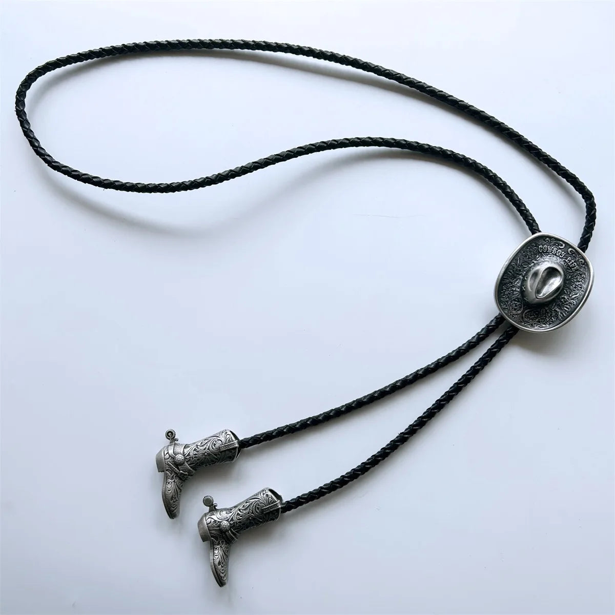 Vintage Silver Plated Cowboy Western Bolo Tie