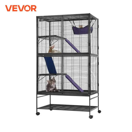 64.6" Rolling Metal Small Animal Cage For Pet Rats Hamster Guinea Pig Ferret Chinchilla