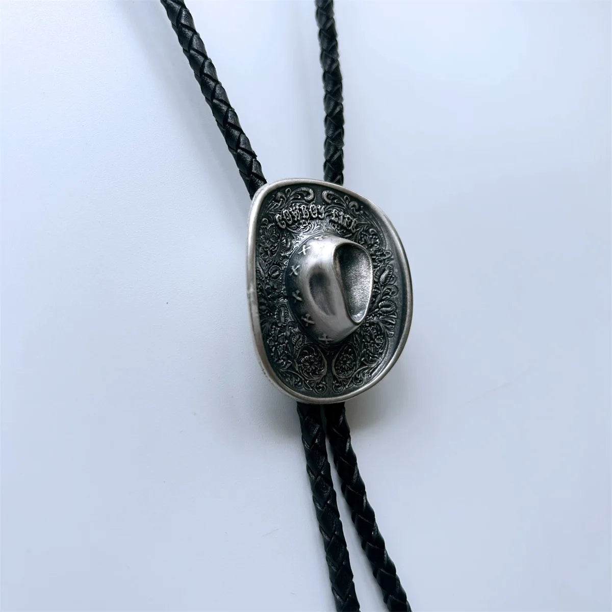 Vintage Silver Plated Cowboy Western Bolo Tie