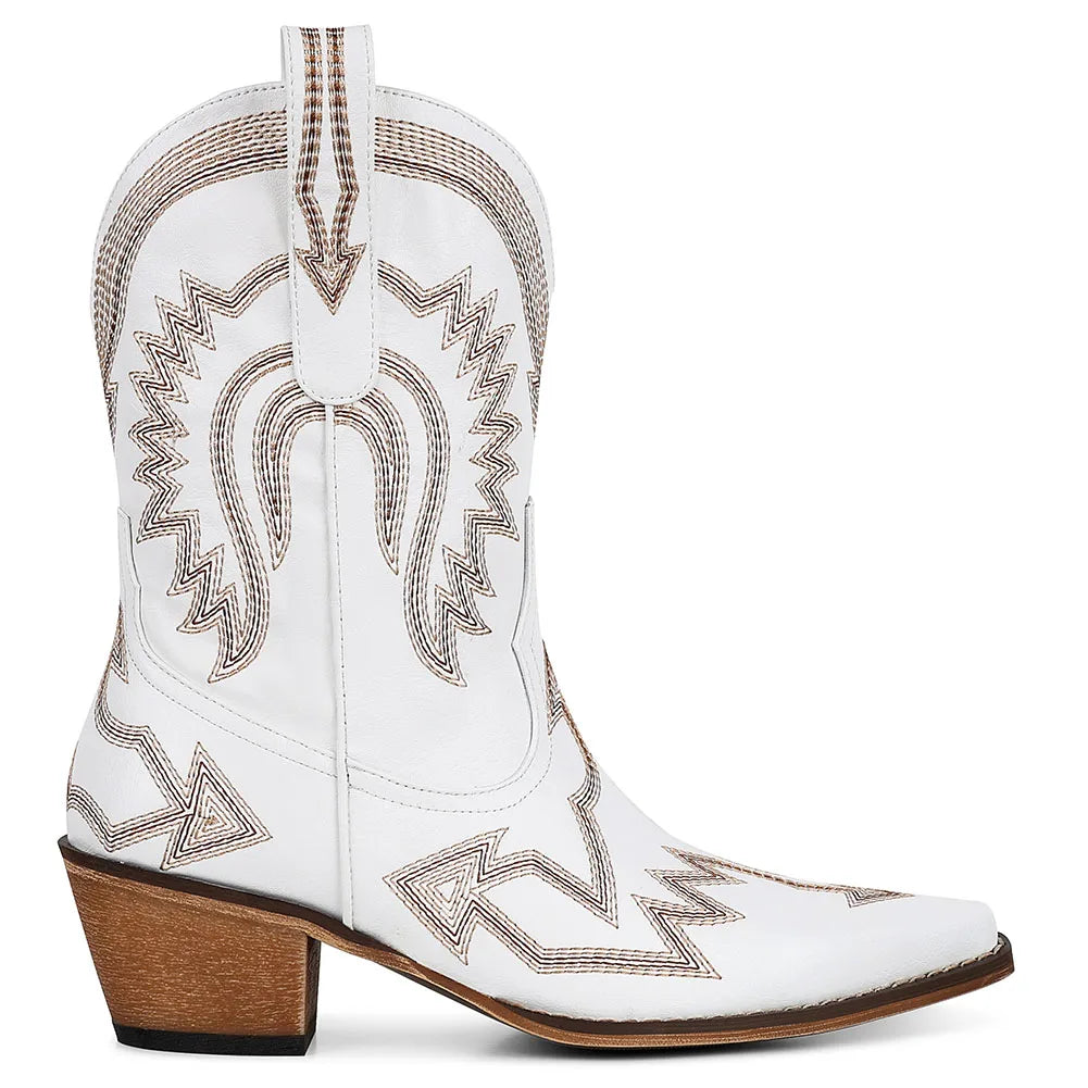 Women's Embroidered Metallic Cowboy Boots