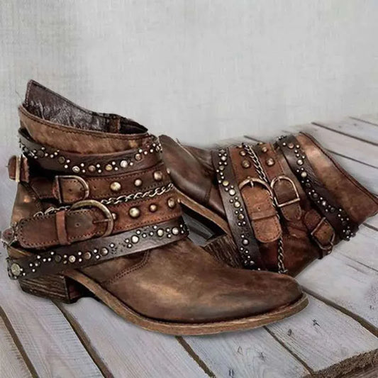 Leather Chelsea Rock Vintage Woman's Boots