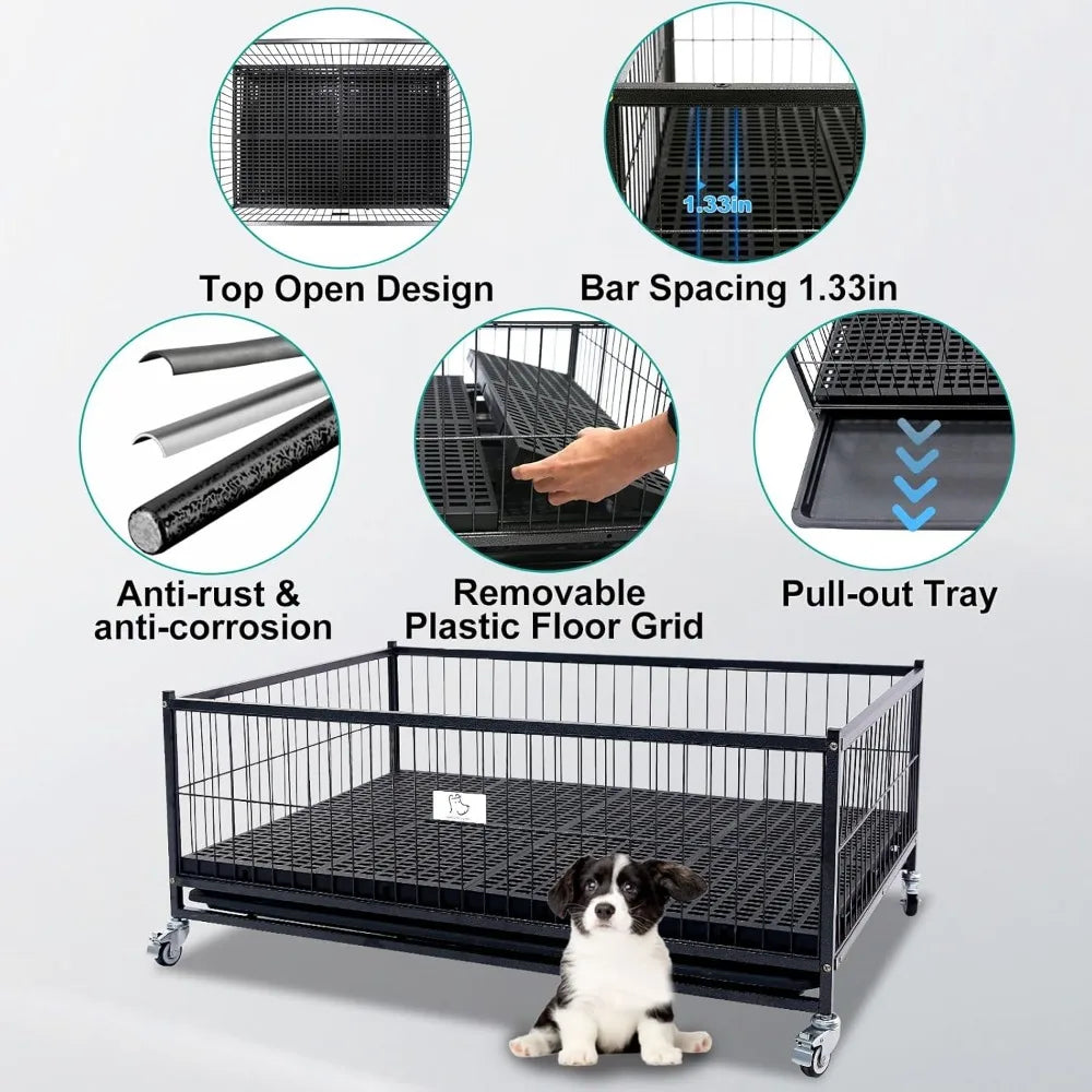 43" Dog Whelping Box for Puppies, Metal for Small/Medium Dogs