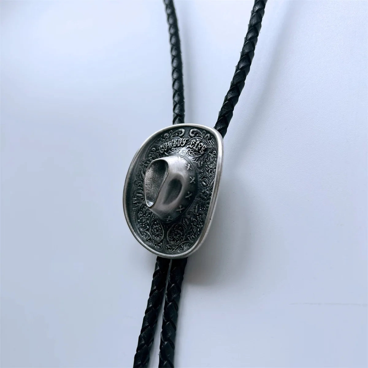 Vintage Silver Plated Cowboy Western Bolo Tie