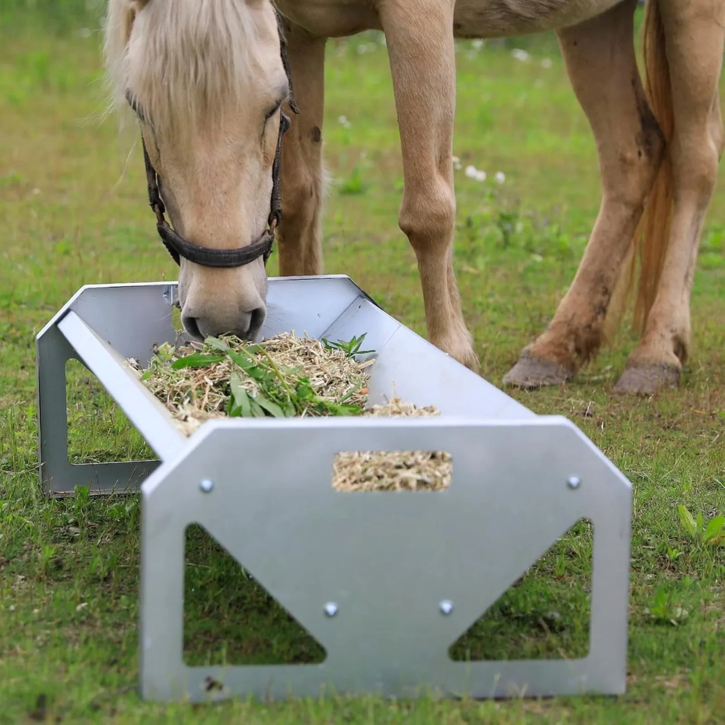 45" Long Heavy Duty, Large Capacity Galvanized Steel Livestock Feeding Trough