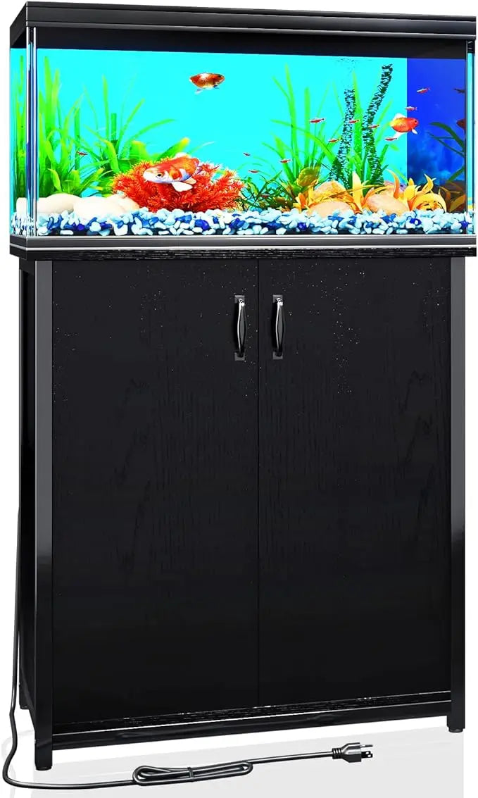 55-75 Gallon Aquarium Stand with Charging Station,  Metal,  With Storage Cabinet
