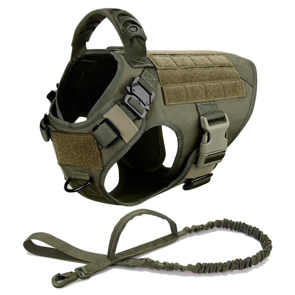 Tactical Dog Harness Leash Set for Large Dogs