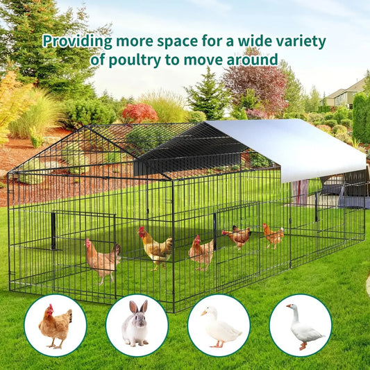 Chicken Coop 130” X 40” with Waterproof Cover