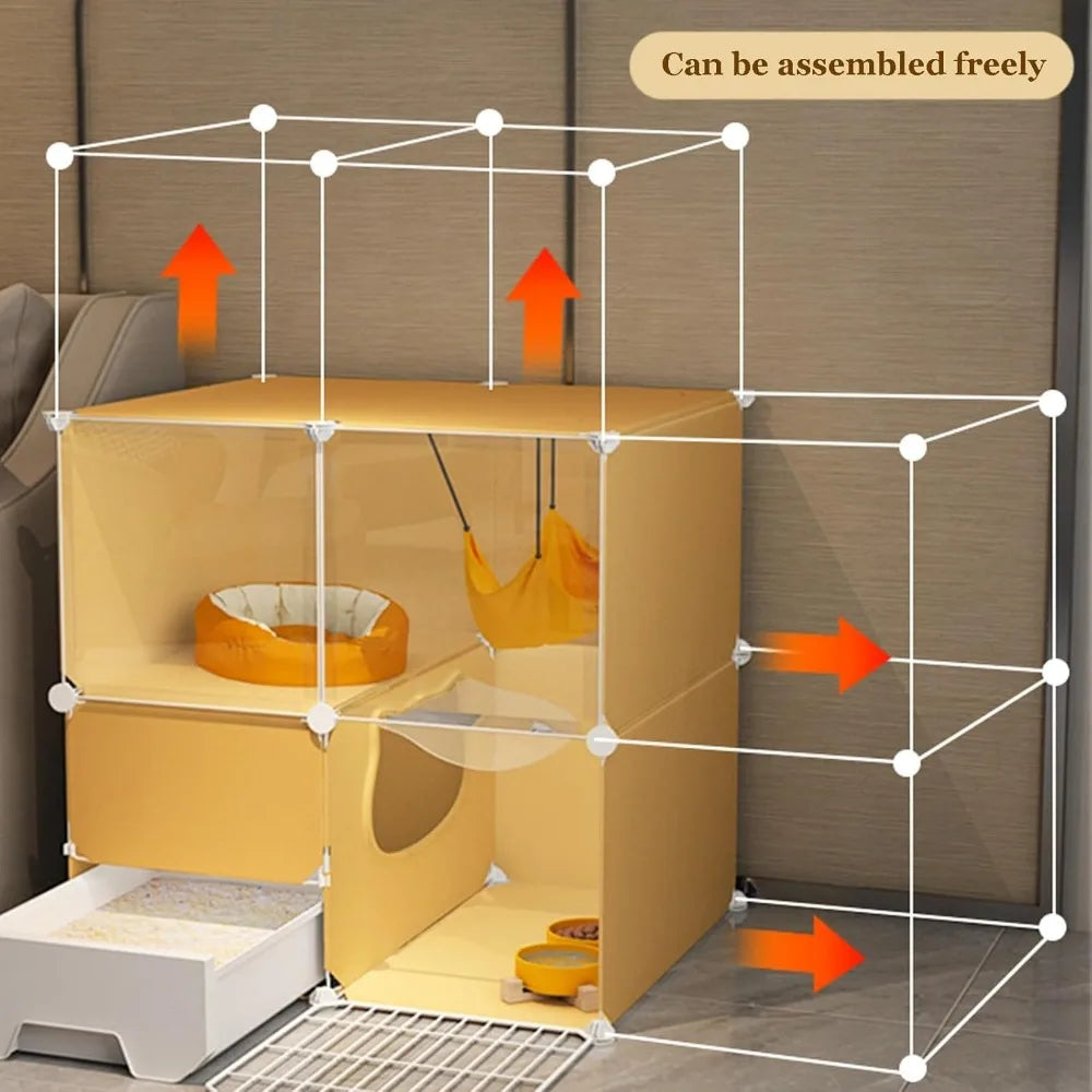 Indoor Large Cat Cage With Litter Box 3-Tier