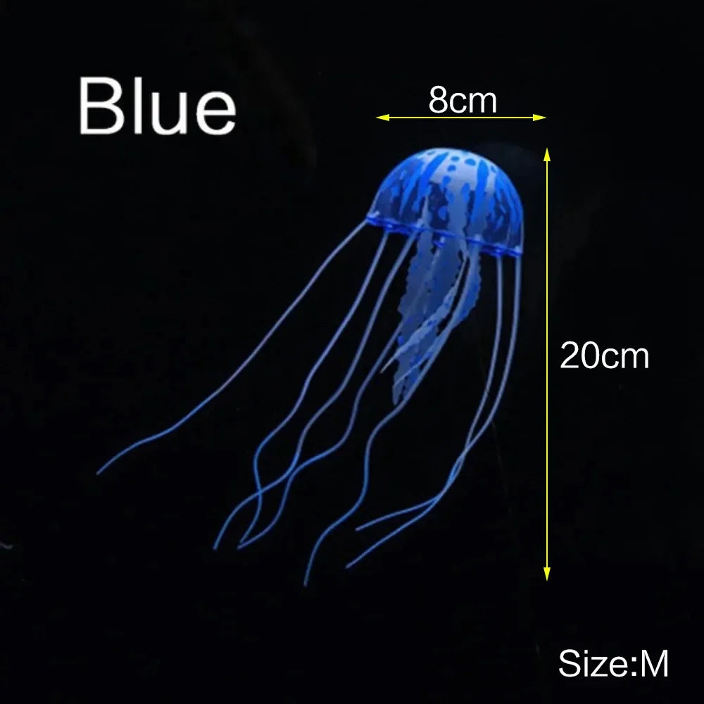 JJYY Artificial fluorescent jellyfish, luminous fish tank decoration