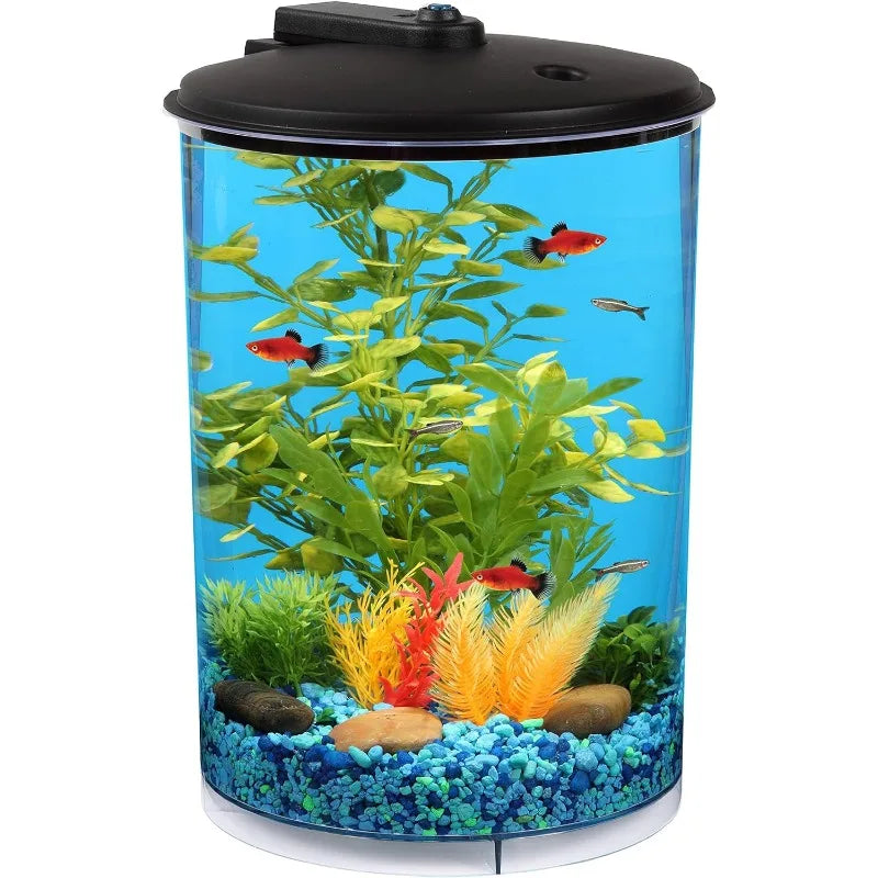 360 Degree Round Aquarium With LED Lighting (7 Color Choices) And Power