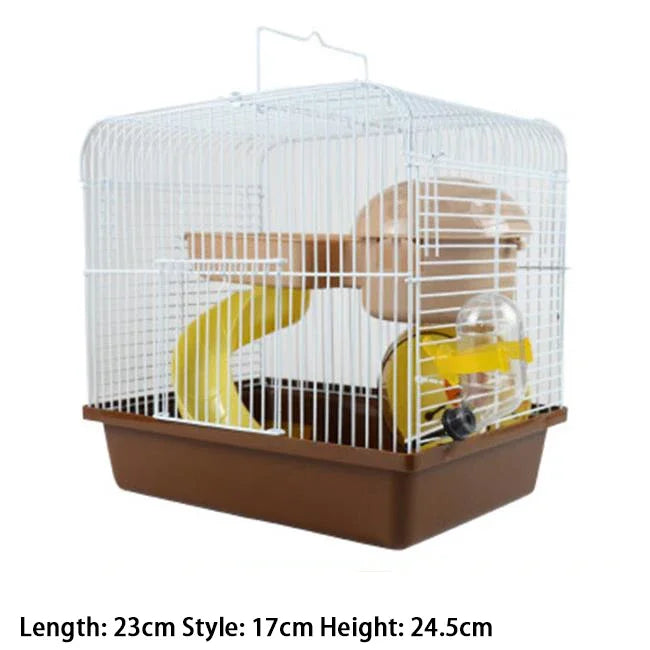 Double-Story Hamster Villa Cage With Feed Bowl And Accessories