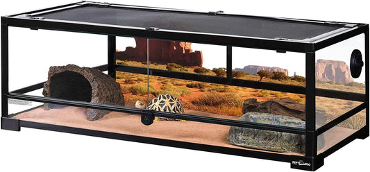 Glass 35 Gallon Reptile Terrarium 36" x 18"x 12" for Lizard Gecko Tortoise Snake