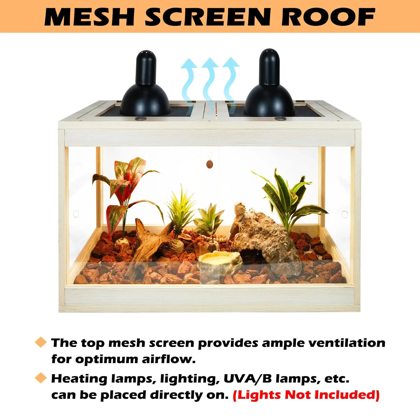 28 Gallon Terrarium Reptile Habitat Suitable for Reptiles, Snakes