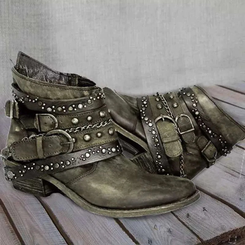 Leather Chelsea Rock Vintage Woman's Boots