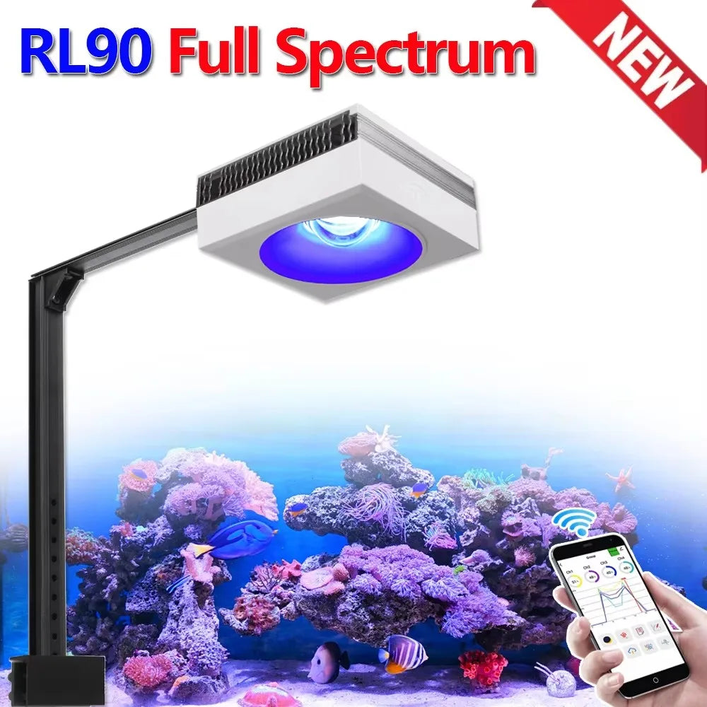Led Aquarium Full Spectrum, Reef Marine Aquarium Light with Timer for 30cm-70cm Reef Coral SPS/LPS Saltwater Tank