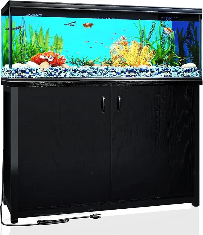 55-75 Gallon Aquarium Stand with Charging Station,  Metal,  With Storage Cabinet