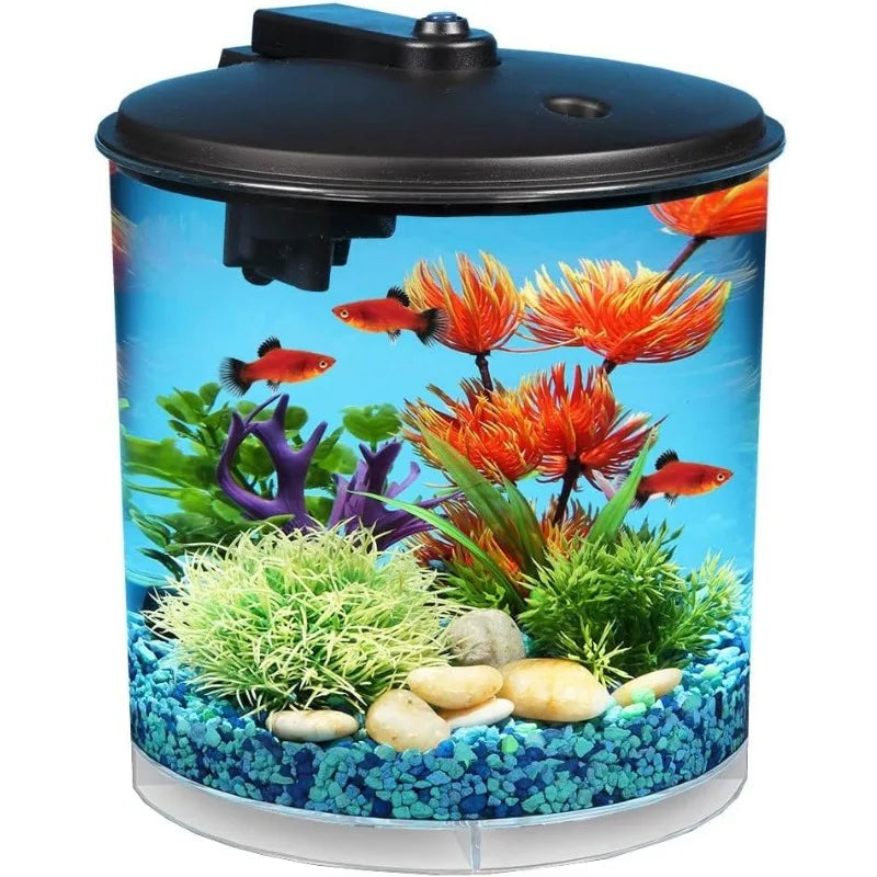 360 Degree Round Aquarium With LED Lighting (7 Color Choices) And Power