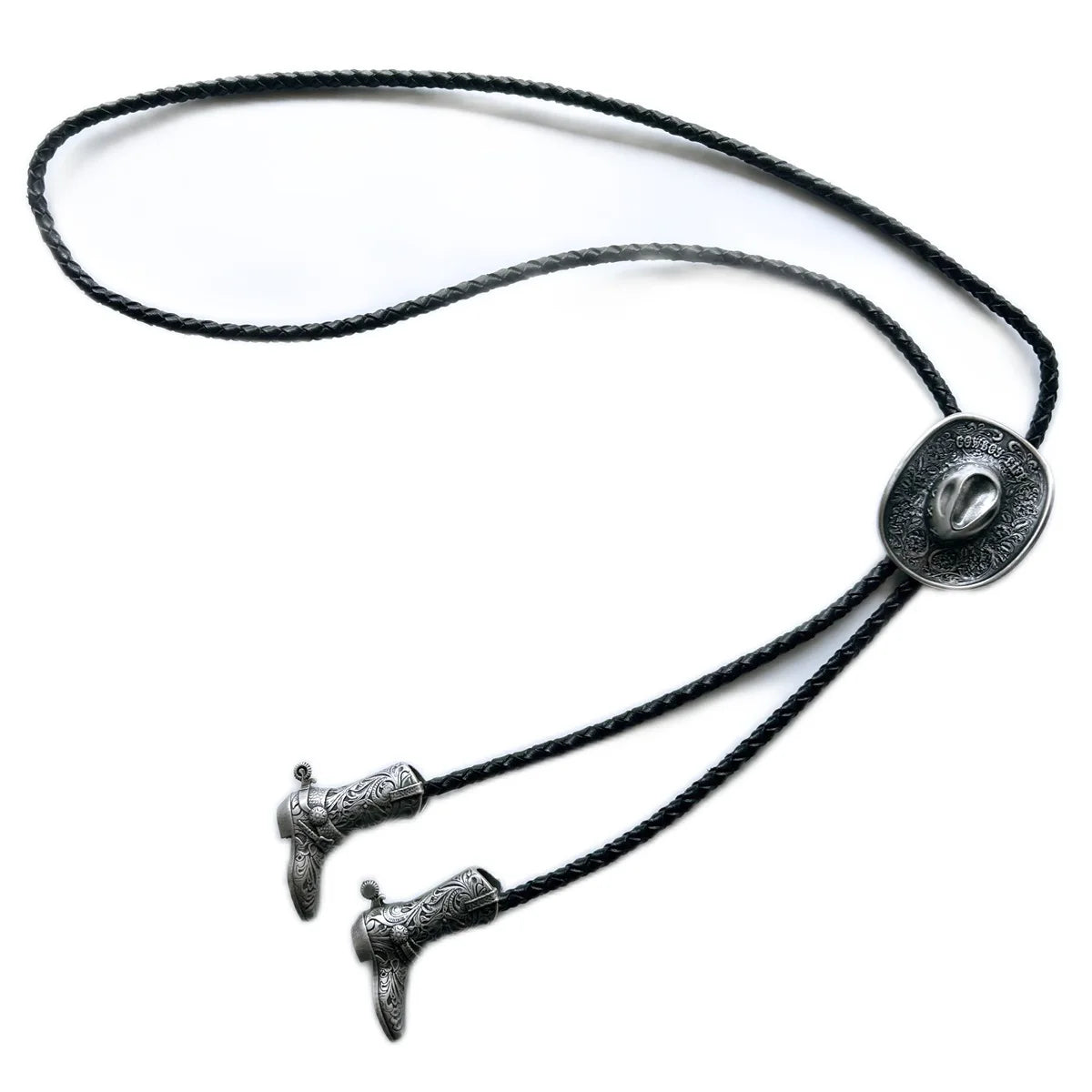 Vintage Silver Plated Cowboy Western Bolo Tie