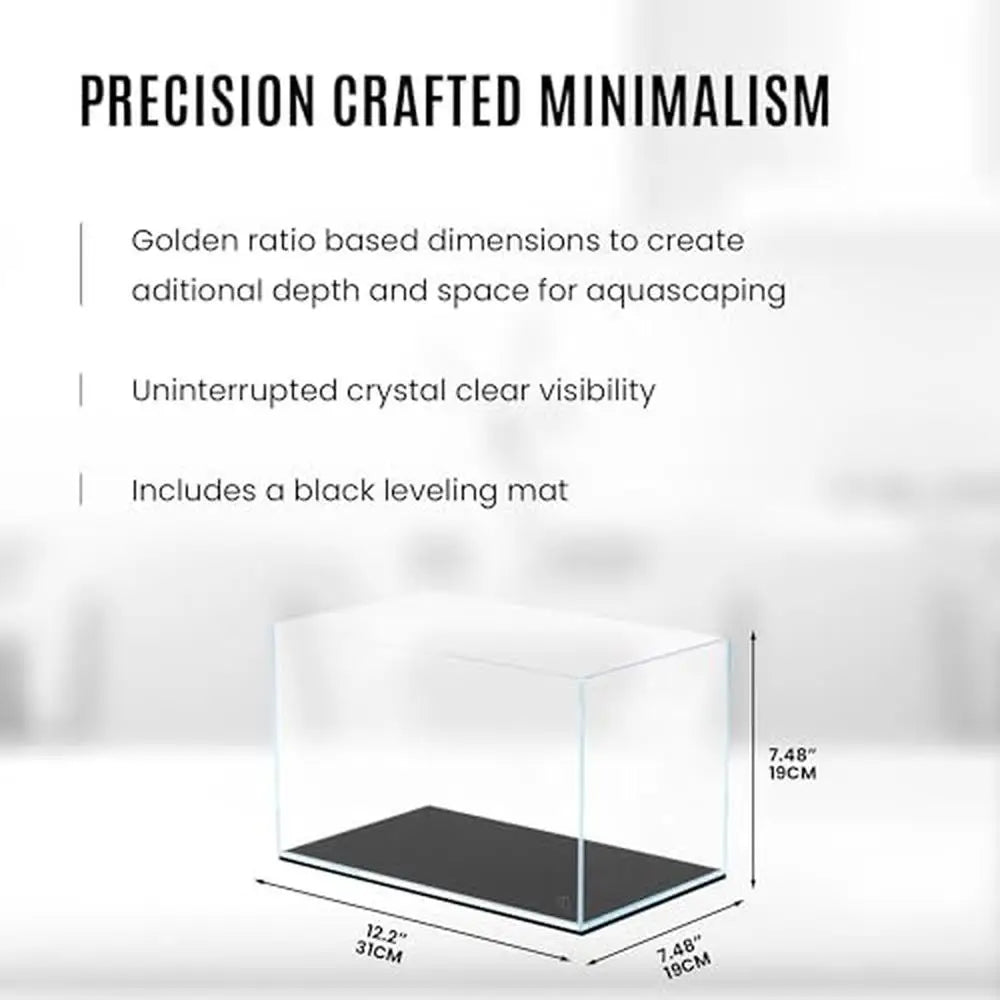 Rimless Glass Nano Aquarium 3 Gallon Low Iron Fish Tank With 45° Mitered Edges 5-12mm Thickness