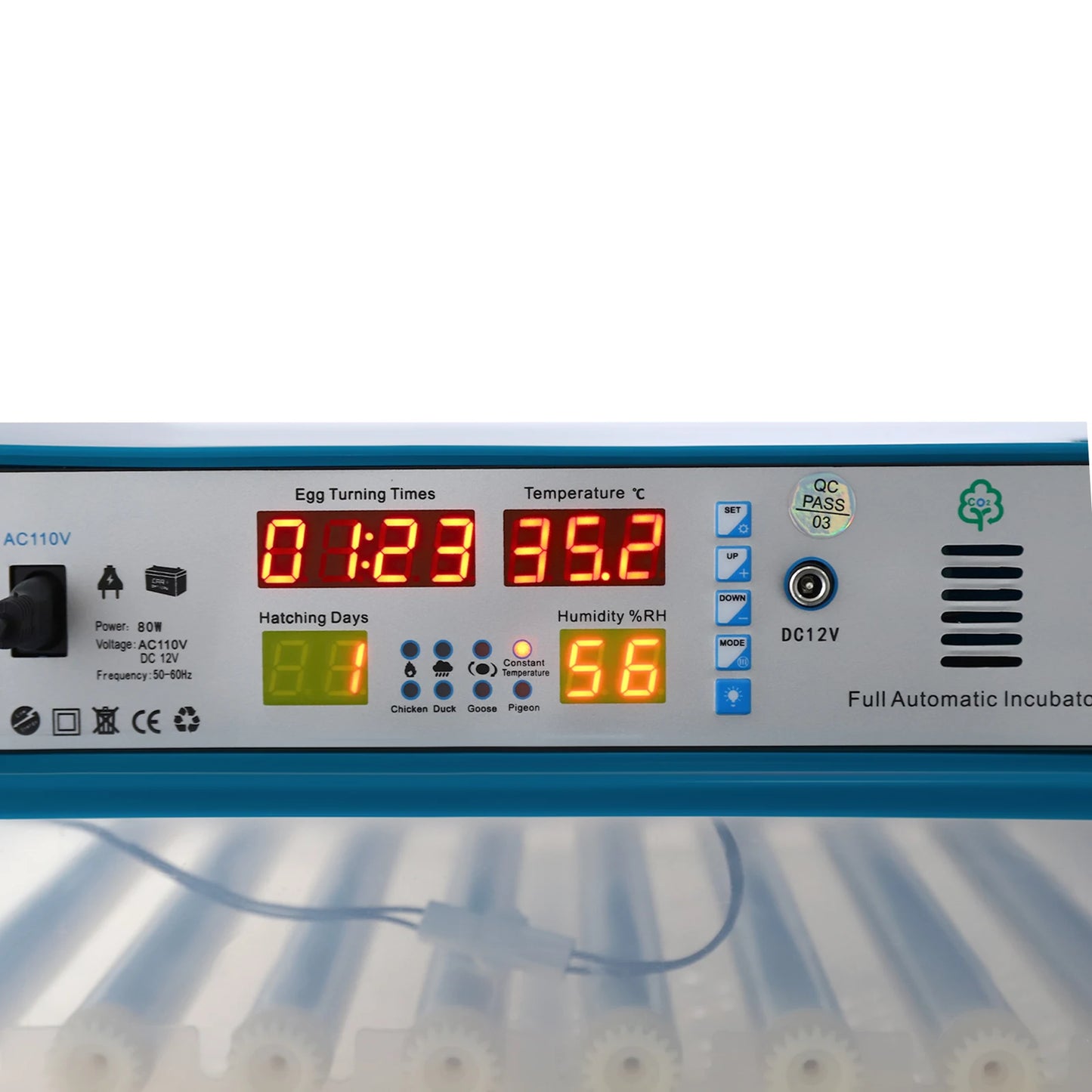 120 Eggs Intelligent Incubator, 360°Automatic Egg Turning & Temperature Control & 5 Incubation Modes