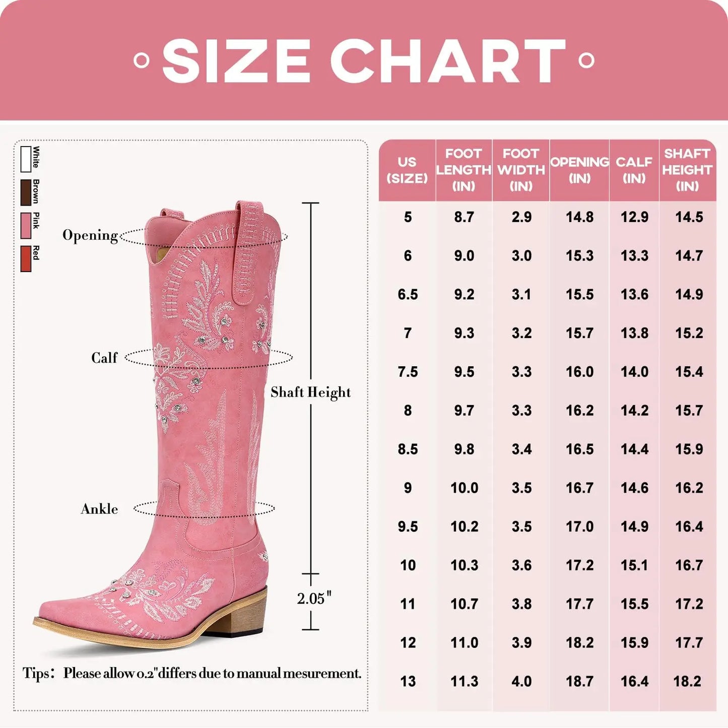 Cowboy Boots for Women - Wide Calf Knee High