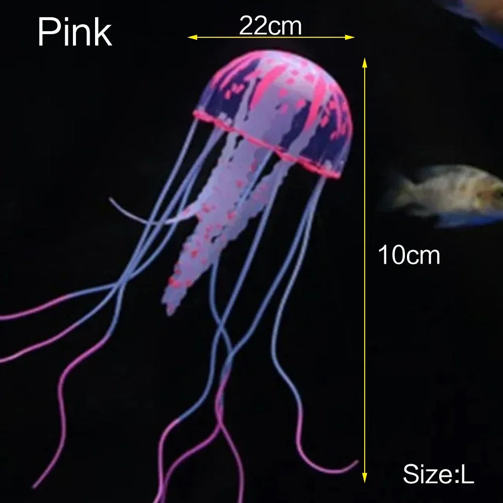 JJYY Artificial fluorescent jellyfish, luminous fish tank decoration